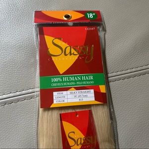 Sassy human hair extensions blonde 18”